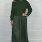 Women's solid color Jumper & Pleated Bottom Dress