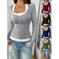 Women's Color Blocking Mock 2-Piece Top