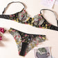 Women's Lace Flower Bra and Briefs Set