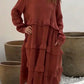 🔥2025 NEW SALES - 50% OFF🔥Women's Long Sleeve Round Neck Ruffle Dresses