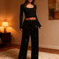 📢📢50 % OFF !!🎅Women's Sequin Sparkle Wide Leg Pants with Elastic Waistband