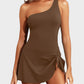 🏖️Last Day Sale 49% OFF👙One Shoulder Skirted One Piece Swimsuit