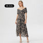 🎊Hot Sale 54% OFF Only Today!!⏰ Women's Off-the-Shoulder V-Neck Printed Dress