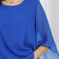 Elegant Layered Chiffon High-Low Top and Pants Two Piece Set
