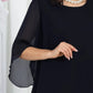 Elegant Layered Chiffon High-Low Top and Pants Two Piece Set