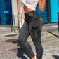 Flap pocket with zipper Skinny Jeans