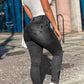 Flap pocket with zipper Skinny Jeans