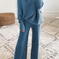 Fashion British Style Solid O Neck Long Sleeve Two Pieces