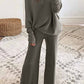 Fashion British Style Solid O Neck Long Sleeve Two Pieces
