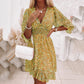 Women's retro dress in French style with floral frills