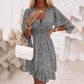 Women's retro dress in French style with floral frills