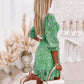 Women's retro dress in French style with floral frills