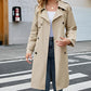 🌂🔥 Women's Double Breasted Long Trench Coat with Belt