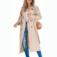🌂🔥 Women's Double Breasted Long Trench Coat with Belt
