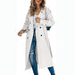 🌂🔥 Women's Double Breasted Long Trench Coat with Belt