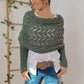 🧣Women’s Cut-out Knitted Shawl with Double Sleeves
