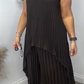 Women’s Sleeveless Plisse Top with High-Low Hem