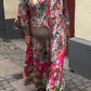 Women's V-neck Printed Loose Casual Dress