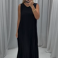 Women Pleated Simple Solid Color Dress