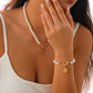 Pearl Necklace And Bracelet Set With Cherry Charm