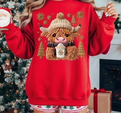 🍂🍁 Fall Gildan Highland Cow Sweatshirt