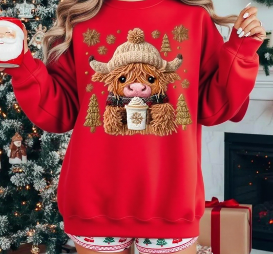 🍂🍁 Fall Gildan Highland Cow Sweatshirt