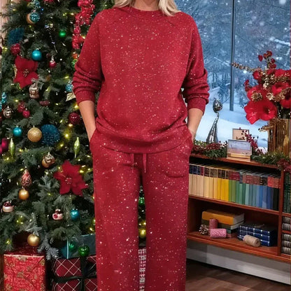⏳Limited-time 49% off⏰Women's Glitter Pullover Sweater & Pants 2-Piece Set👚👖