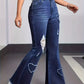 Blue Hearts 💙 High Waist Vintage Heart Patchwork Ripped Denim Jeans