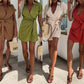 Women's Cotton Linen Sexy V Neck Romper