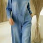 Women’s Off Shoulder One Piece Denim Jumpsuit