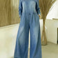 Women’s Off Shoulder One Piece Denim Jumpsuit