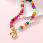 Chunky Heart Necklaces for Women Colorful Resin Beaded Choker