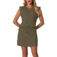 Modern Sleeveless Top and Drawstring Skirt Outfit Set