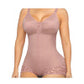 Dual-Zip Tummy Control Shapewear Bodysuit with Anti-Slip Lace