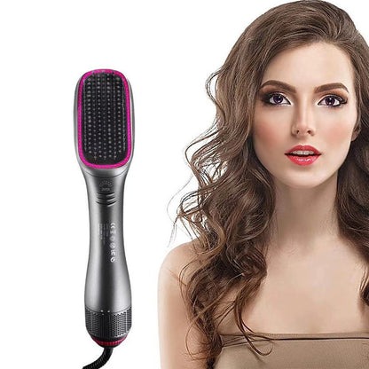 Electric 2 in 1 Hair Dryer Brush & Straightener Brush