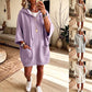 Cozy Oversized Front Pockets Hooded Sweatshirt Dress
