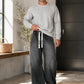 Men's Drawstring Wide-Leg Baggy Denim Jeans