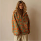Winter Flowers Lambskin Sweatshirt Women | Cozy Zip-Up Pocket Pullover