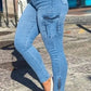 Flap pocket with zipper Skinny Jeans