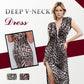 🌸Spring Specials🌸 Deep V-Neck Leopard Print Slit Dress