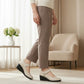 Women's Leather Mid Heel Shoes with Non Slip Sole for Comfortable Everyday Wear