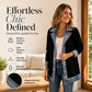 ⌛Limited-time offer-Women’s Elegant Denim Spliced Ribbed Knit Coat