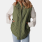 Women's Puffer Vest Quilted Zip Up Snap Button Sleeveless Coat