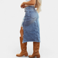 Relaxed High-Waist Denim Maxi Skirt
