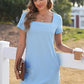 👗Women's Casual Square Neck Pocket Short Sleeve Dress with Pockets