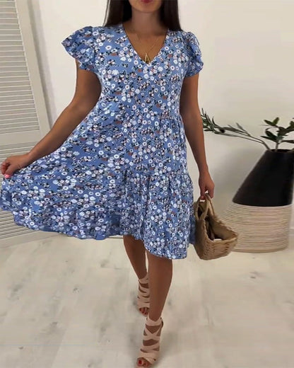 🔥Hot Sale 49% OFF💃Floral V-neck Sleeveless Vacation Dress