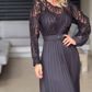 Women's Lace Hollow Pleat Dress