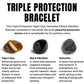🎁Triple Crystal Bracelet Set – 8mm Tiger’s Eye, Obsidian, Amethyst, Apatite, Rose Quartz & Hematite