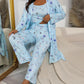 🌸✨Comfy 3-Piece Pajama Set – Robe, Camisole & Long Pants