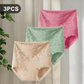 3-Pack Women’s High-Waist Lace Cotton Briefs